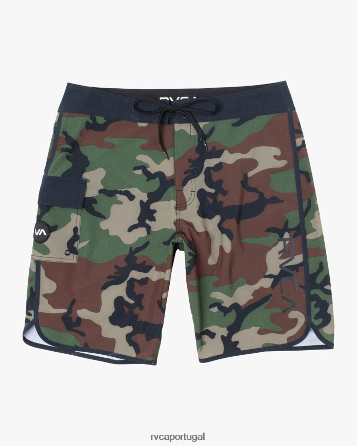partes inferiores RVCA unissex bermuda oriental 20 camuflagem da floresta N00F2H611