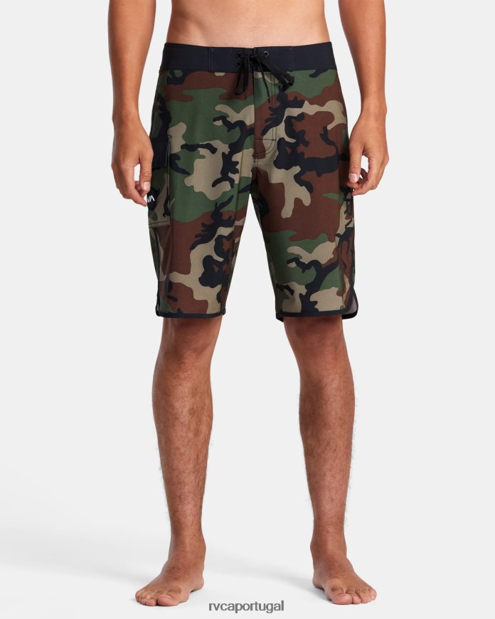 partes inferiores RVCA unissex bermuda oriental 20 camuflagem da floresta N00F2H611