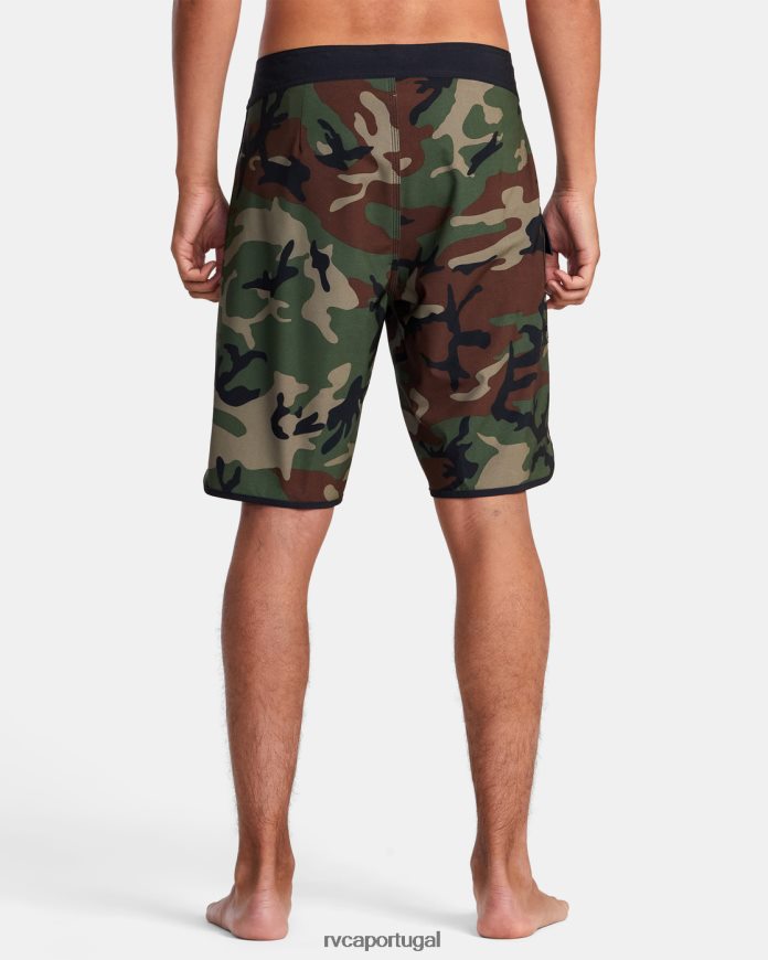 partes inferiores RVCA unissex bermuda oriental 20 camuflagem da floresta N00F2H611