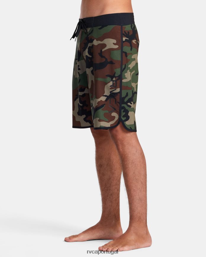 partes inferiores RVCA unissex bermuda oriental 20 camuflagem da floresta N00F2H611