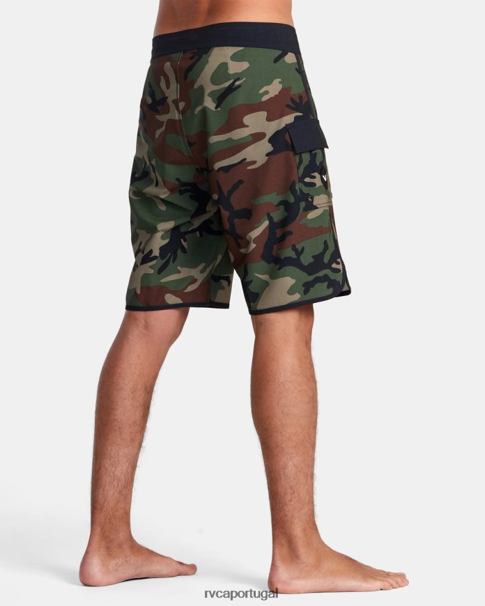 partes inferiores RVCA unissex bermuda oriental 20 camuflagem da floresta N00F2H611