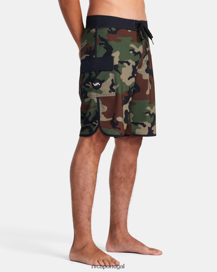 partes inferiores RVCA unissex bermuda oriental 20 camuflagem da floresta N00F2H611