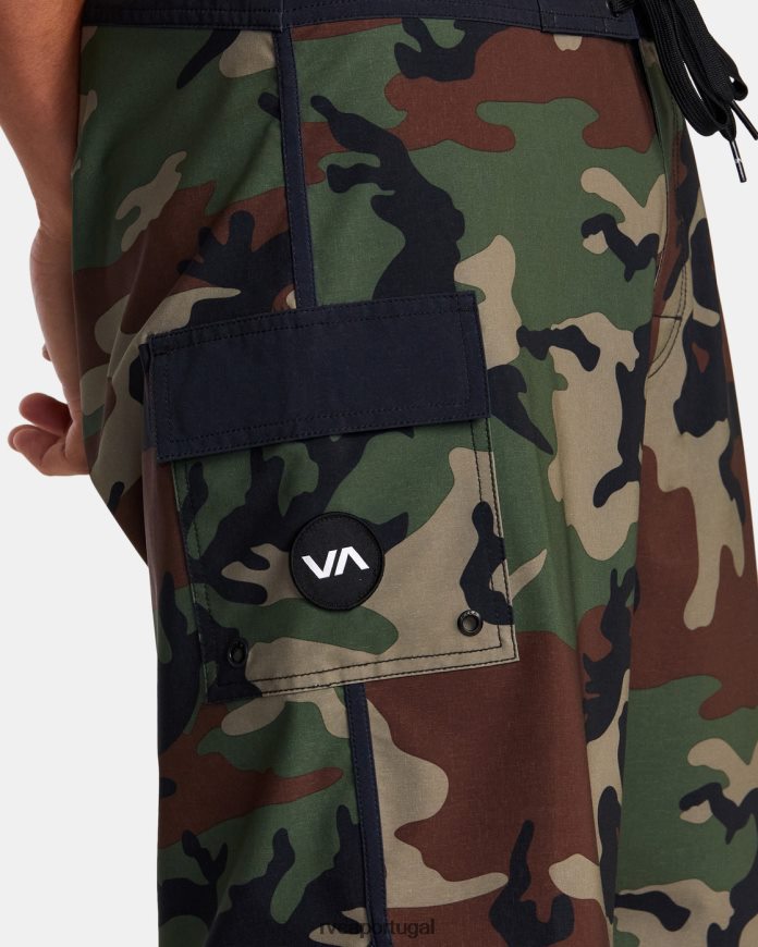 partes inferiores RVCA unissex bermuda oriental 20 camuflagem da floresta N00F2H611