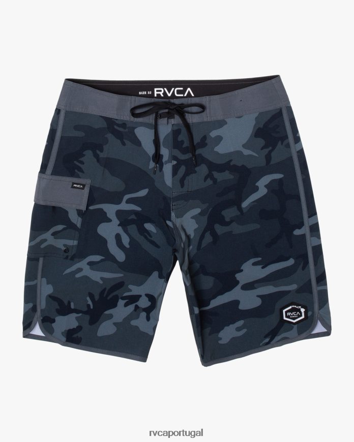 partes inferiores RVCA unissex bermuda oriental 20 camuflagem preta N00F2H730