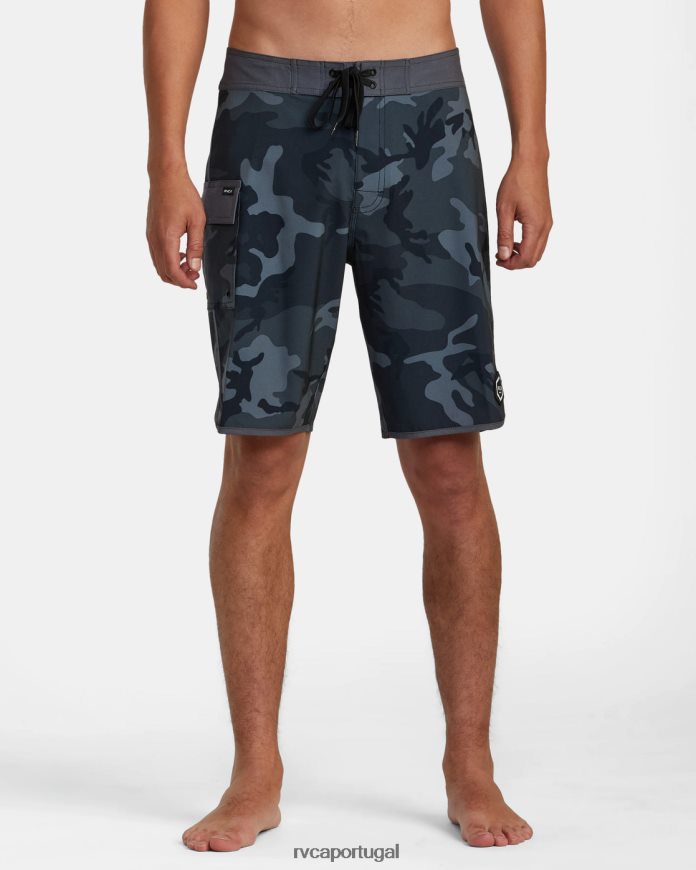 partes inferiores RVCA unissex bermuda oriental 20 camuflagem preta N00F2H730