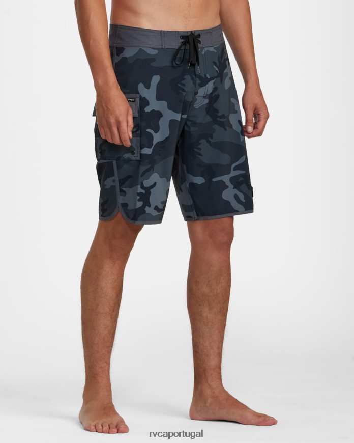 partes inferiores RVCA unissex bermuda oriental 20 camuflagem preta N00F2H730
