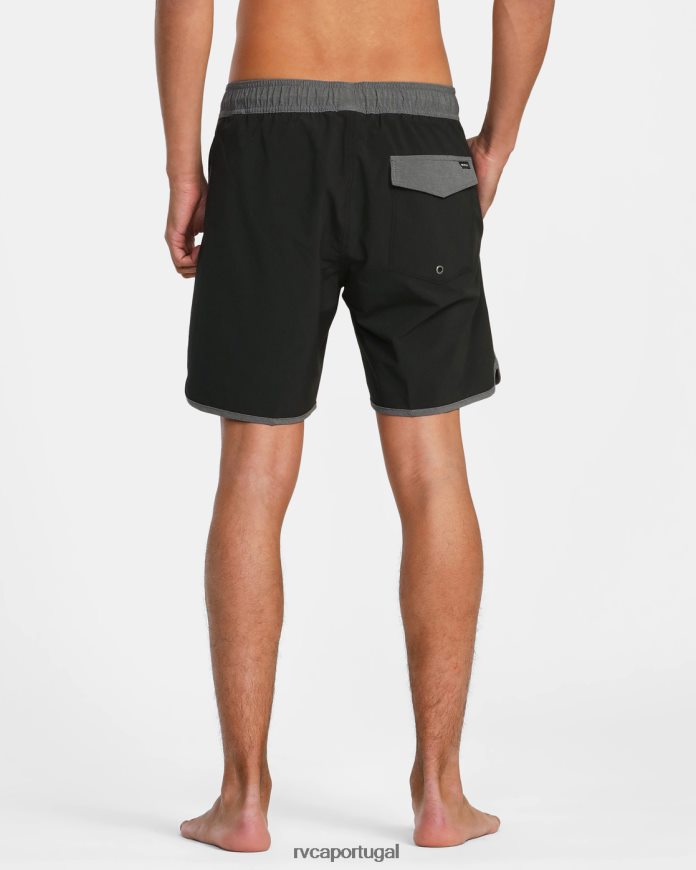partes inferiores RVCA unissex bermuda oriental com cintura elástica 17 preto N00F2H773