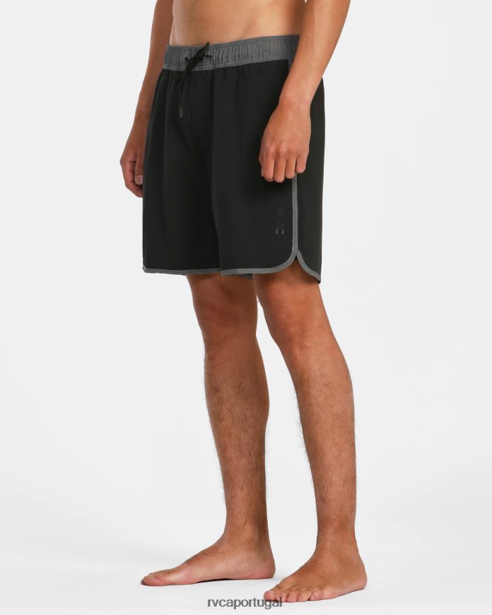 partes inferiores RVCA unissex bermuda oriental com cintura elástica 17 preto N00F2H773