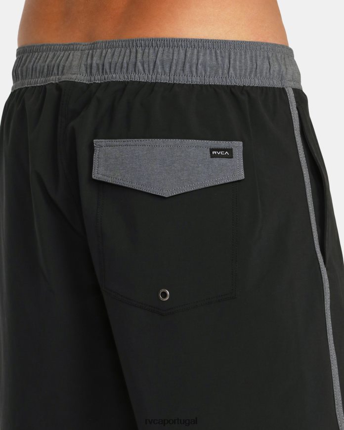 partes inferiores RVCA unissex bermuda oriental com cintura elástica 17 preto N00F2H773