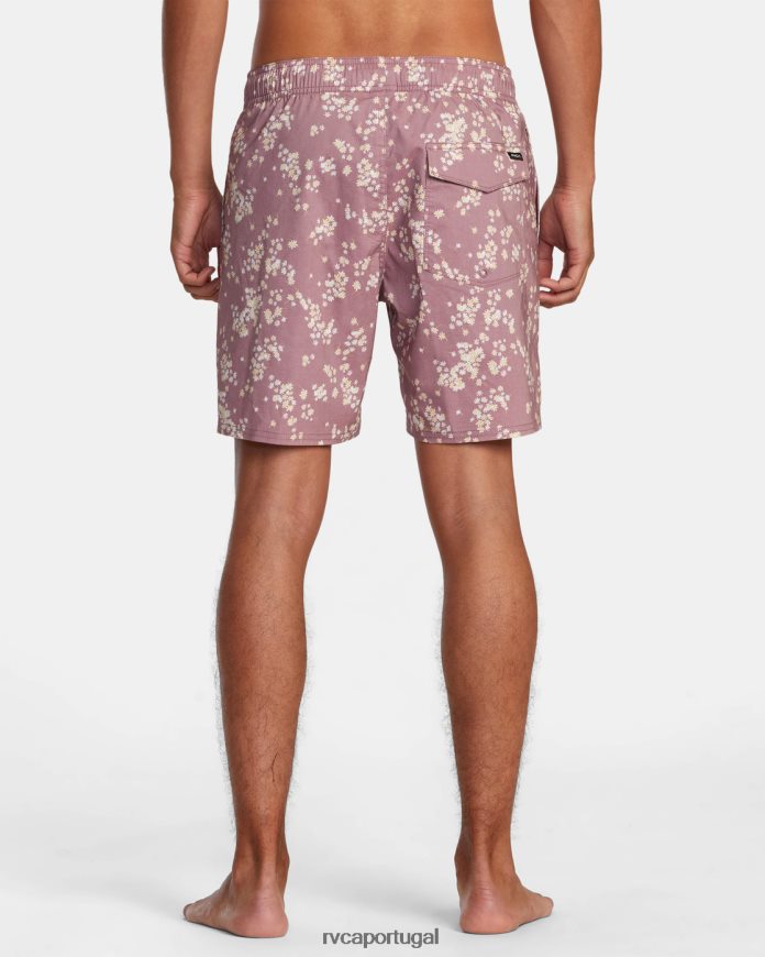 partes inferiores RVCA unissex calções de banho com cintura elástica barnes 17 lavanda N00F2H481