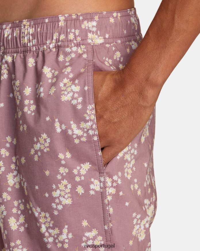 partes inferiores RVCA unissex calções de banho com cintura elástica barnes 17 lavanda N00F2H481