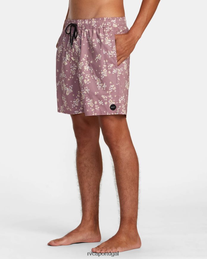 partes inferiores RVCA unissex calções de banho com cintura elástica barnes 17 lavanda N00F2H481