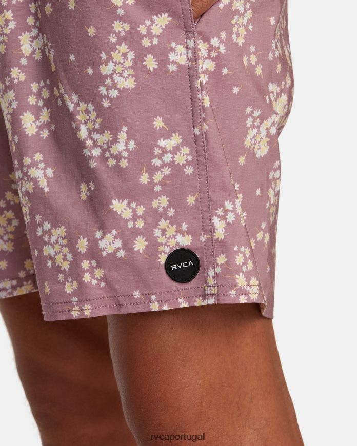 partes inferiores RVCA unissex calções de banho com cintura elástica barnes 17 lavanda N00F2H481