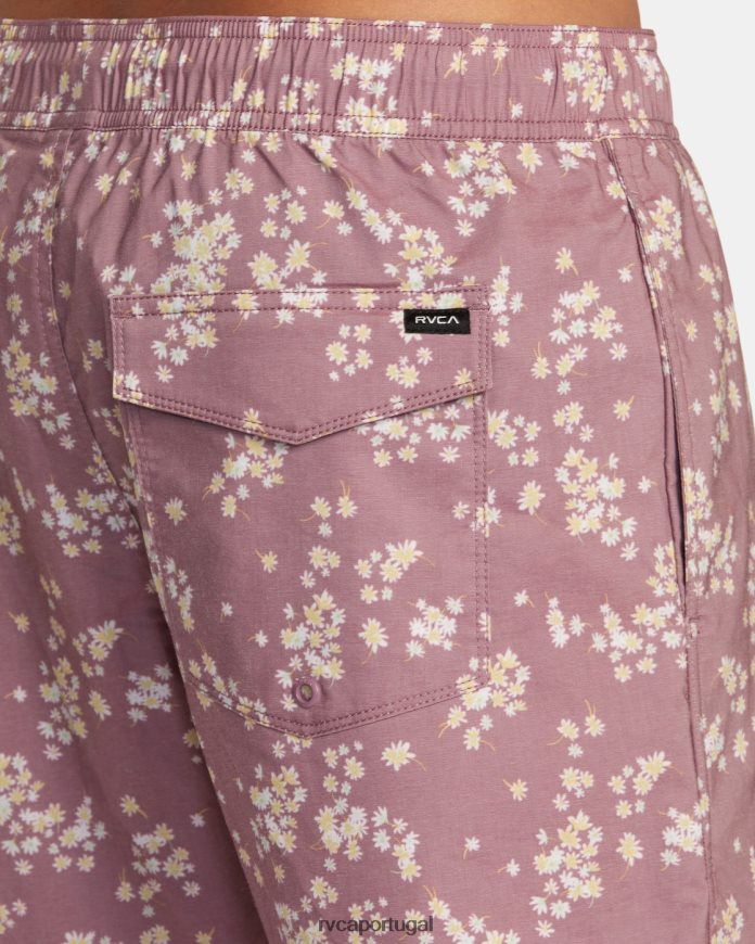partes inferiores RVCA unissex calções de banho com cintura elástica barnes 17 lavanda N00F2H481