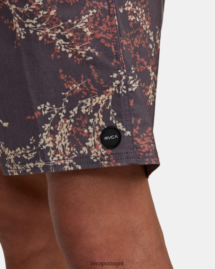 partes inferiores RVCA unissex calções de banho com cintura elástica barnes 17 roxo escuro N00F2H357