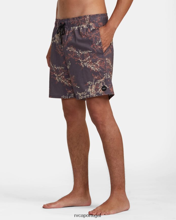 partes inferiores RVCA unissex calções de banho com cintura elástica barnes 17 roxo escuro N00F2H357