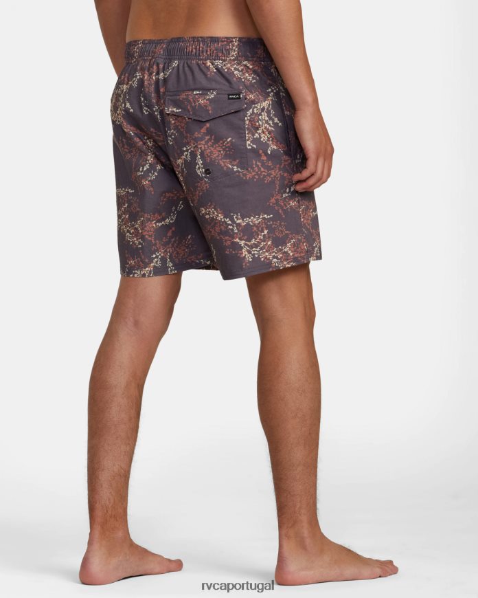 partes inferiores RVCA unissex calções de banho com cintura elástica barnes 17 roxo escuro N00F2H357