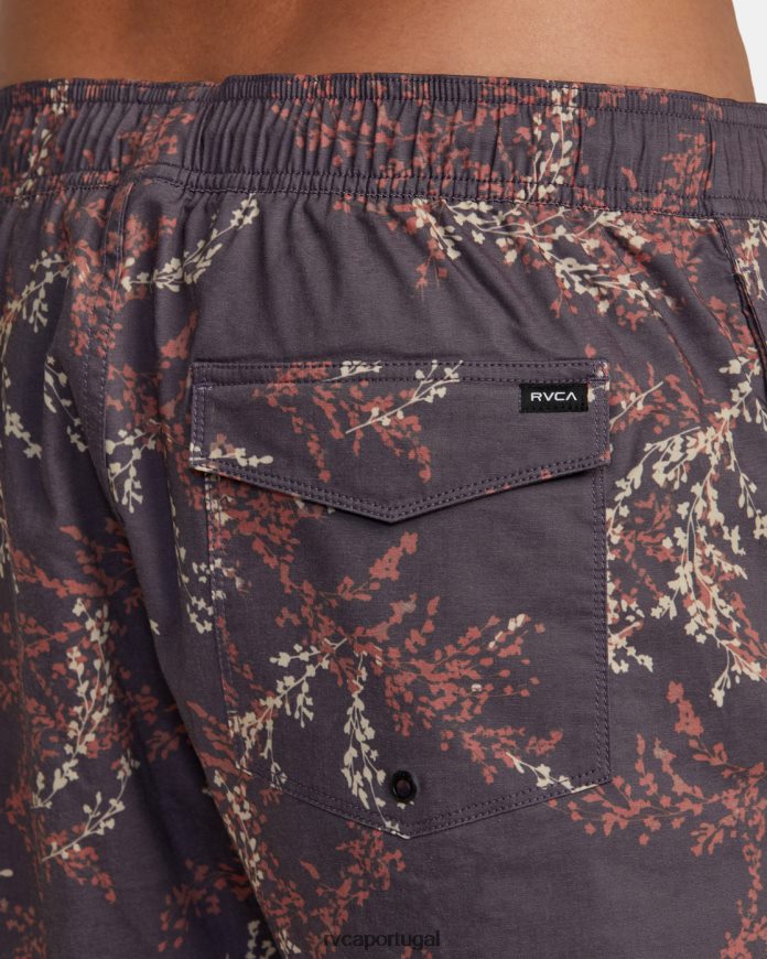 partes inferiores RVCA unissex calções de banho com cintura elástica barnes 17 roxo escuro N00F2H357