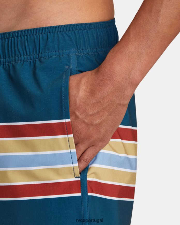 partes inferiores RVCA unissex calções de banho com cintura elástica oriental 17 pato azul N00F2H1019