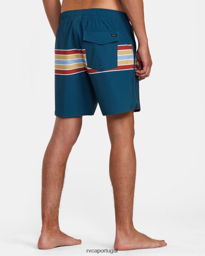 partes inferiores RVCA unissex calções de banho com cintura elástica oriental 17 pato azul N00F2H1019
