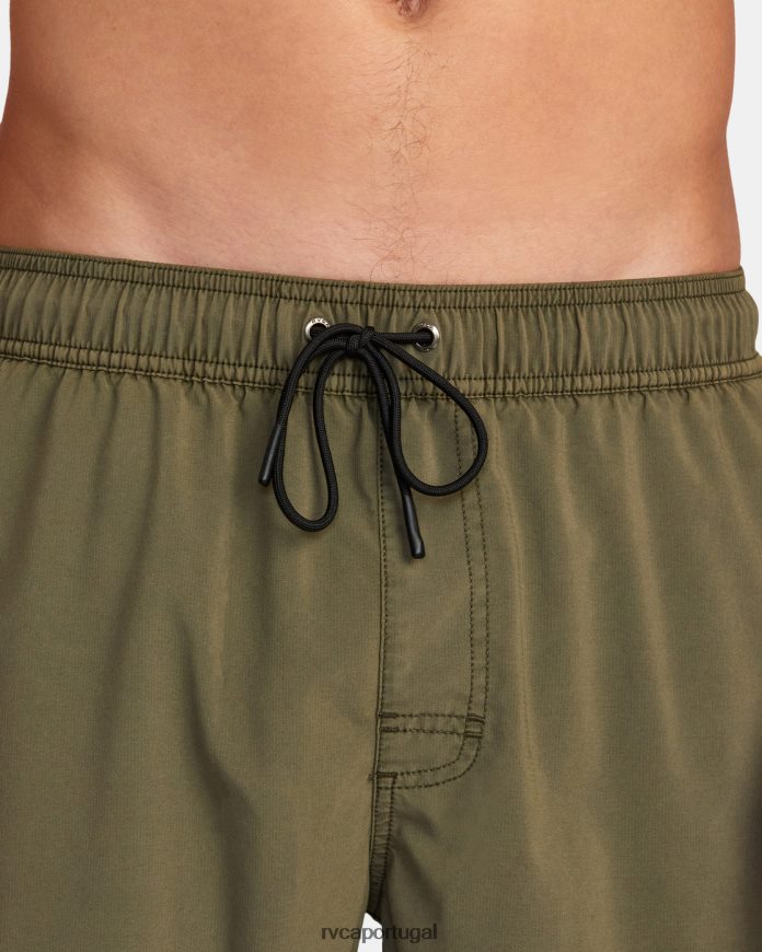 partes inferiores RVCA unissex calções de banho com cintura elástica va pigmento 17 Oliva N00F2H965