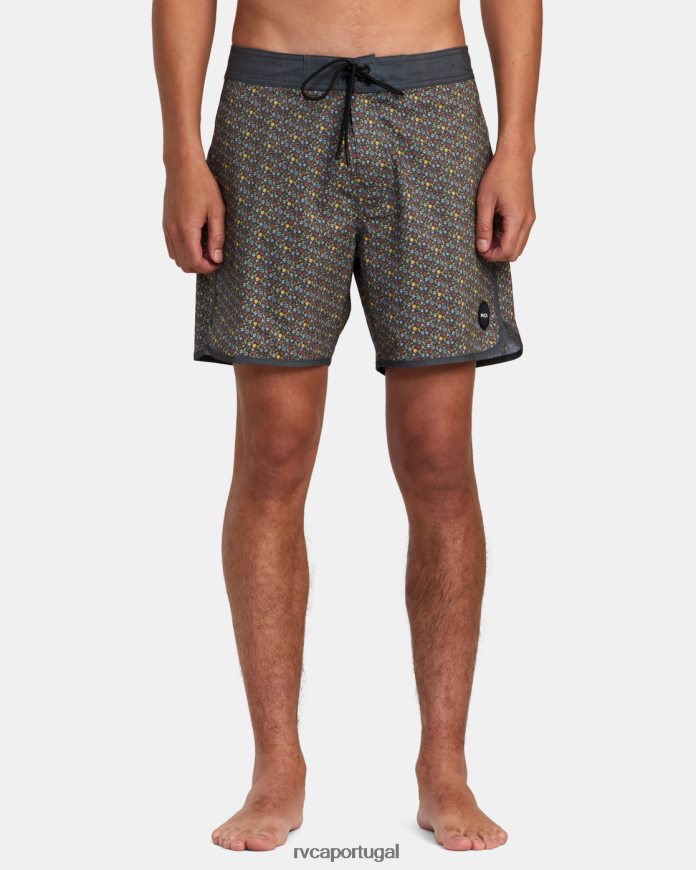 partes inferiores RVCA unissex calções de banho freeport 16 Preto brilhante N00F2H987