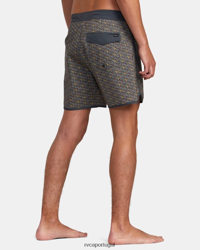 partes inferiores RVCA unissex calções de banho freeport 16 Preto brilhante N00F2H987