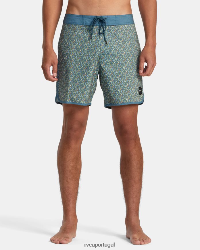 partes inferiores RVCA unissex calções de banho freeport 16 pato azul N00F2H334