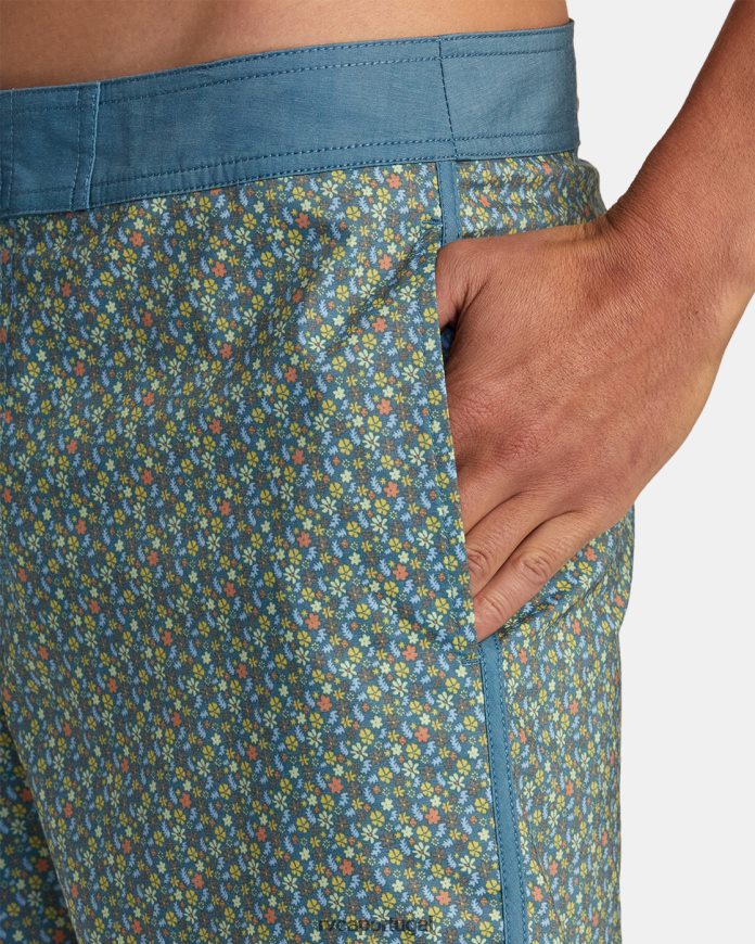 partes inferiores RVCA unissex calções de banho freeport 16 pato azul N00F2H334