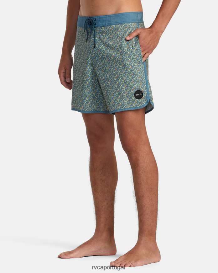 partes inferiores RVCA unissex calções de banho freeport 16 pato azul N00F2H334