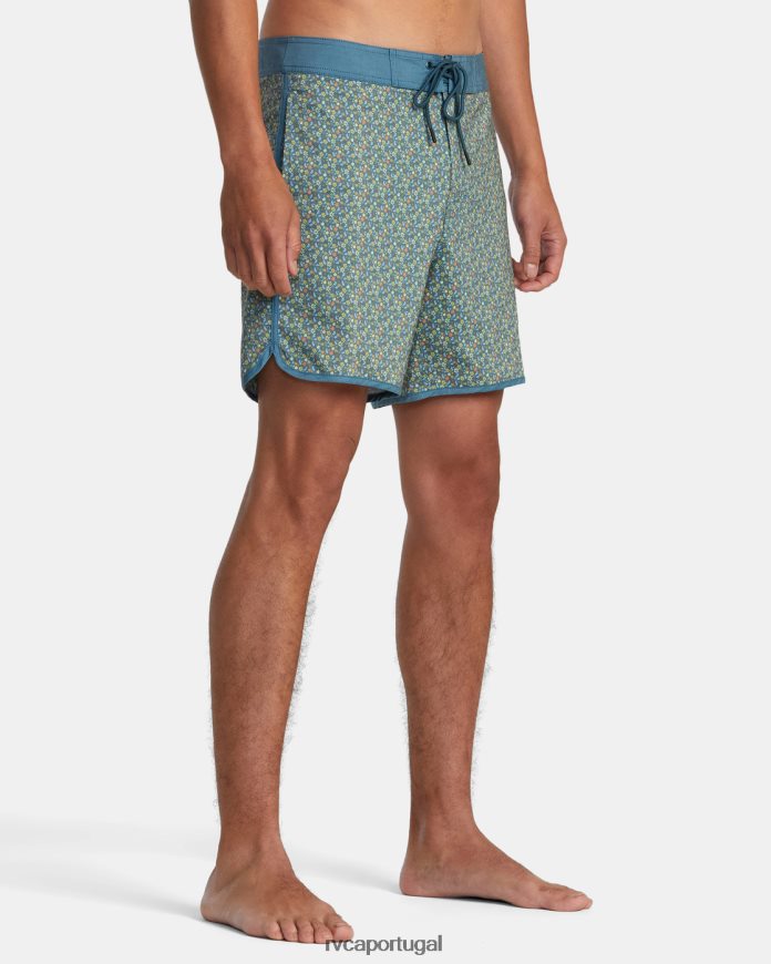 partes inferiores RVCA unissex calções de banho freeport 16 pato azul N00F2H334