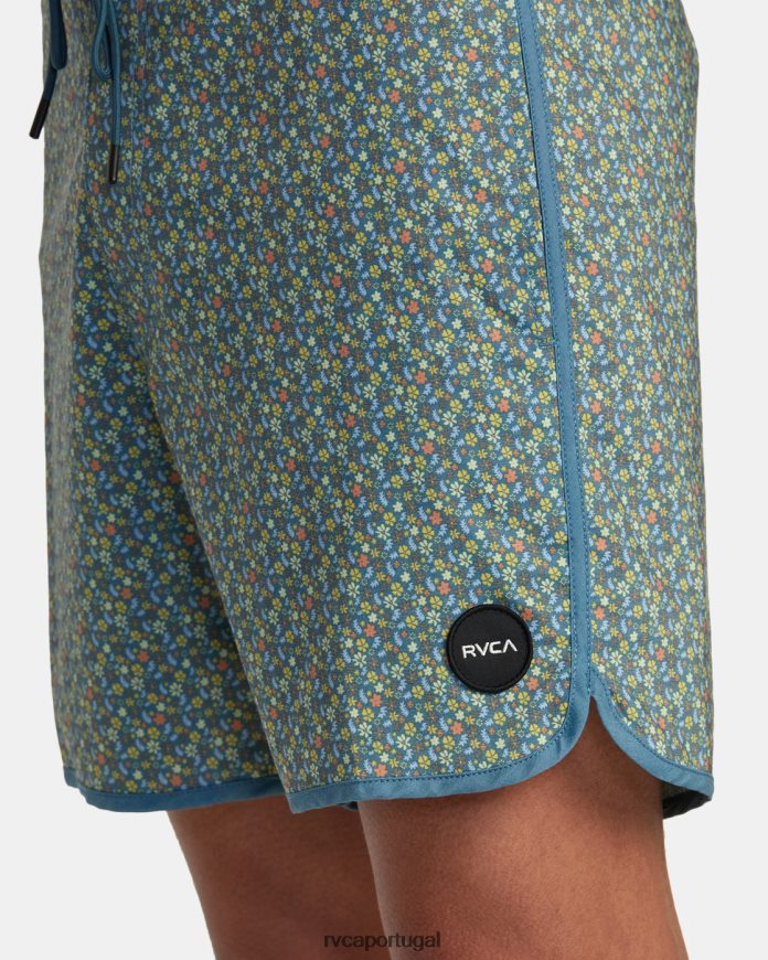 partes inferiores RVCA unissex calções de banho freeport 16 pato azul N00F2H334