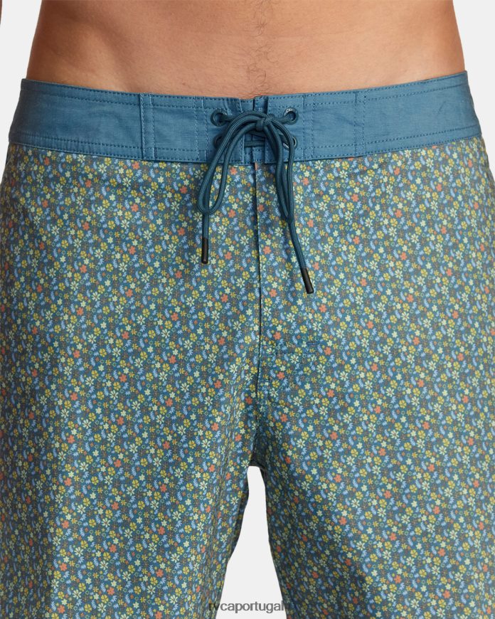 partes inferiores RVCA unissex calções de banho freeport 16 pato azul N00F2H334