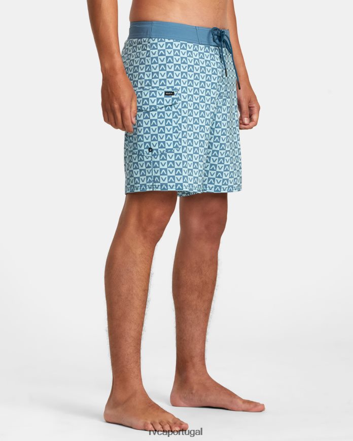 partes inferiores RVCA unissex calções de banho inquietos 17 azul N00F2H146