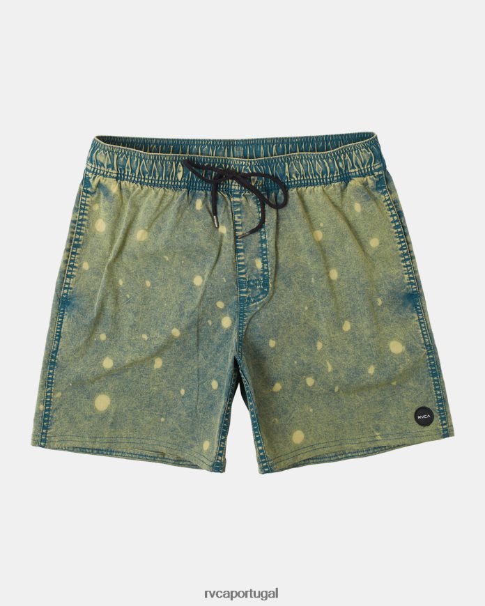partes inferiores RVCA unissex calções de banho maníacos com cintura elástica tie-dye 17 pântano N00F2H1014