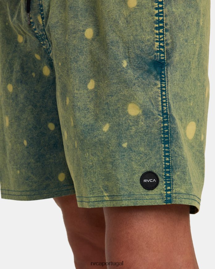 partes inferiores RVCA unissex calções de banho maníacos com cintura elástica tie-dye 17 pântano N00F2H1014
