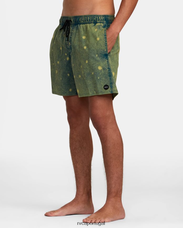 partes inferiores RVCA unissex calções de banho maníacos com cintura elástica tie-dye 17 pântano N00F2H1014