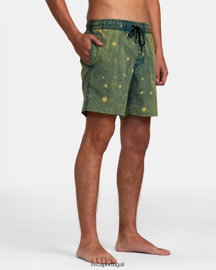 partes inferiores RVCA unissex calções de banho maníacos com cintura elástica tie-dye 17 pântano N00F2H1014