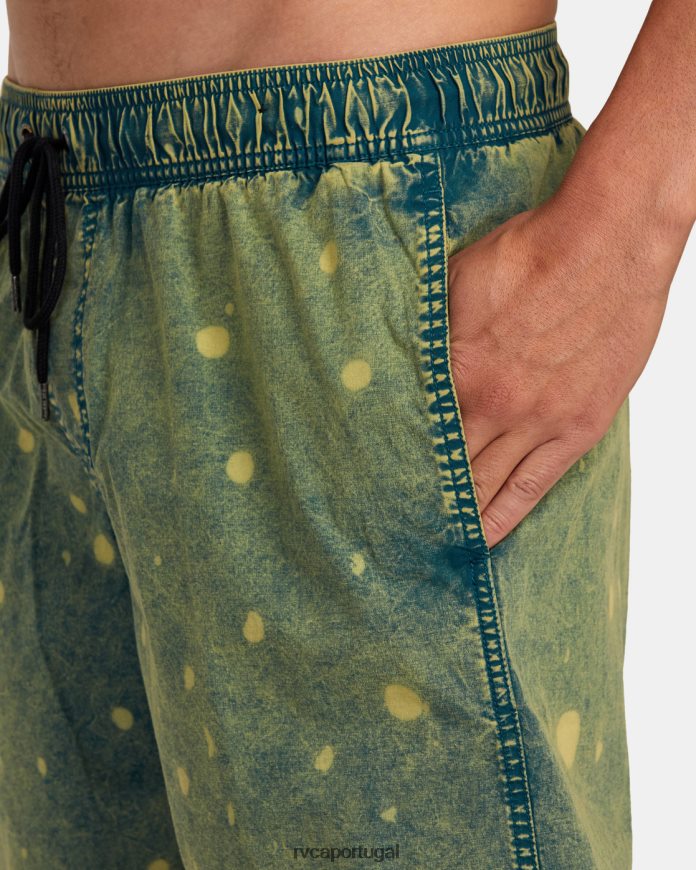 partes inferiores RVCA unissex calções de banho maníacos com cintura elástica tie-dye 17 pântano N00F2H1014