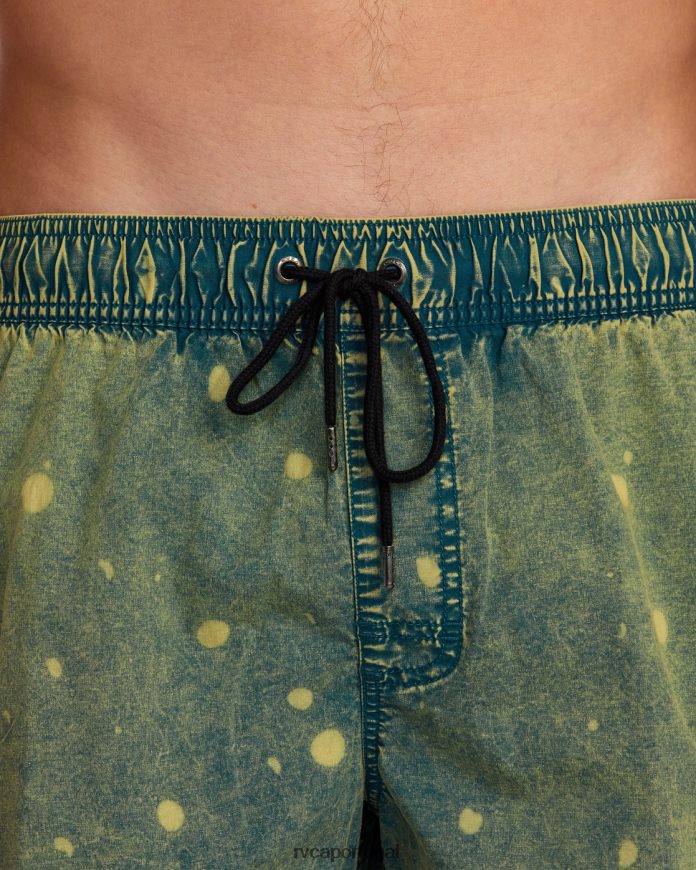 partes inferiores RVCA unissex calções de banho maníacos com cintura elástica tie-dye 17 pântano N00F2H1014