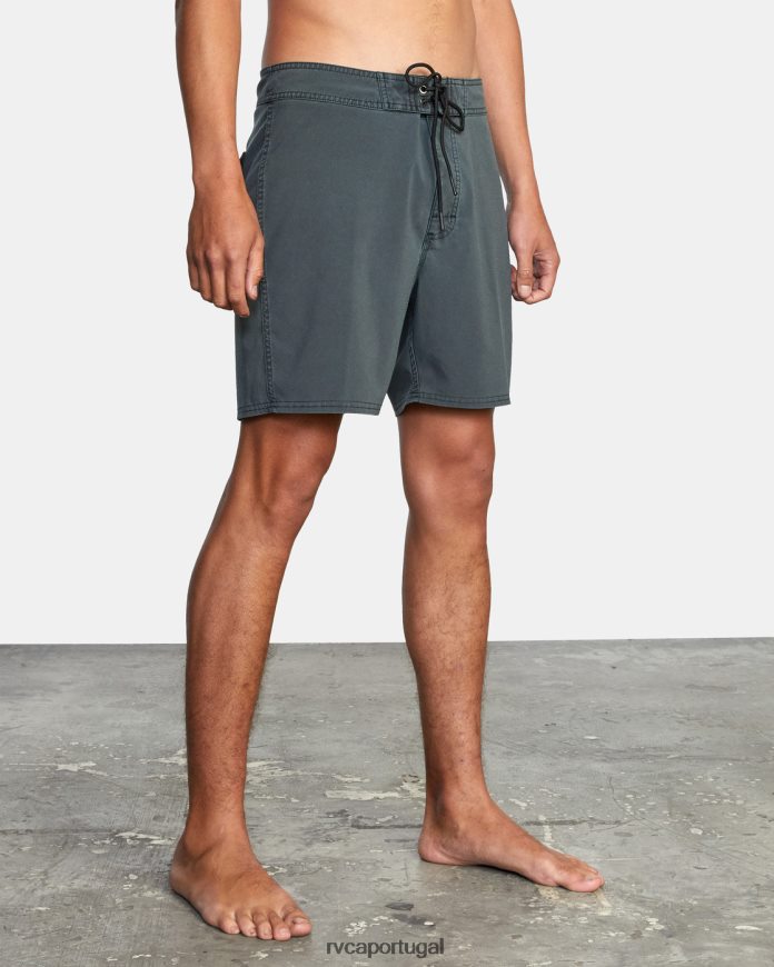partes inferiores RVCA unissex calção de banho va pigment 18 preto N00F2H676