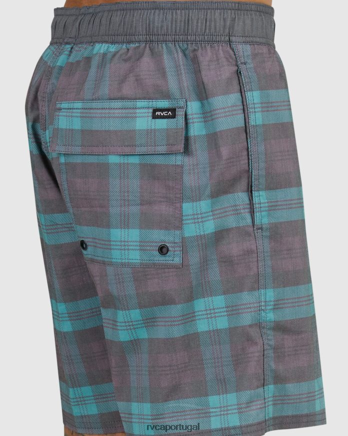 partes inferiores RVCA unissex opostos estampam shorts de cintura elástica cerceta N00F2H1052