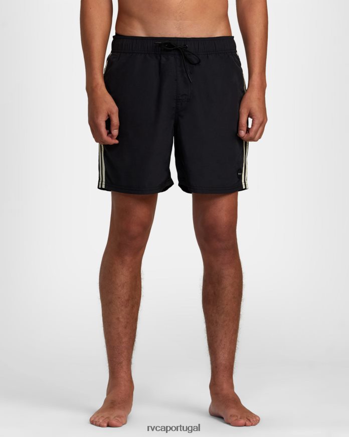 partes inferiores RVCA unissex shorts de cintura elástica breakout 16 preto N00F2H1047