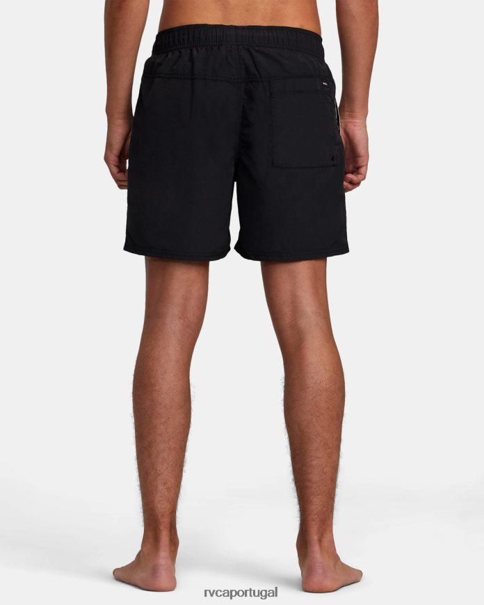 partes inferiores RVCA unissex shorts de cintura elástica breakout 16 preto N00F2H1047