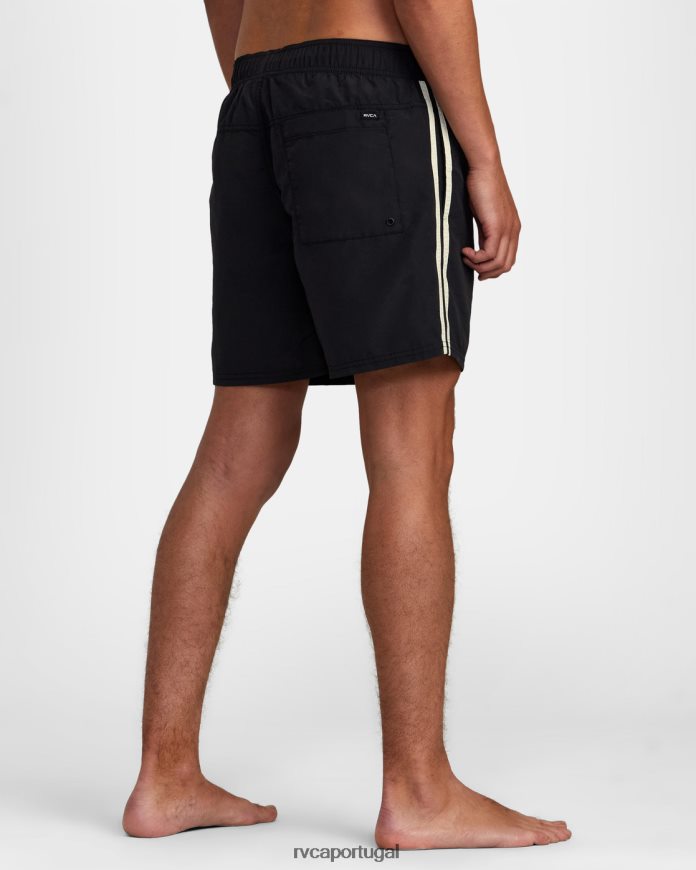 partes inferiores RVCA unissex shorts de cintura elástica breakout 16 preto N00F2H1047