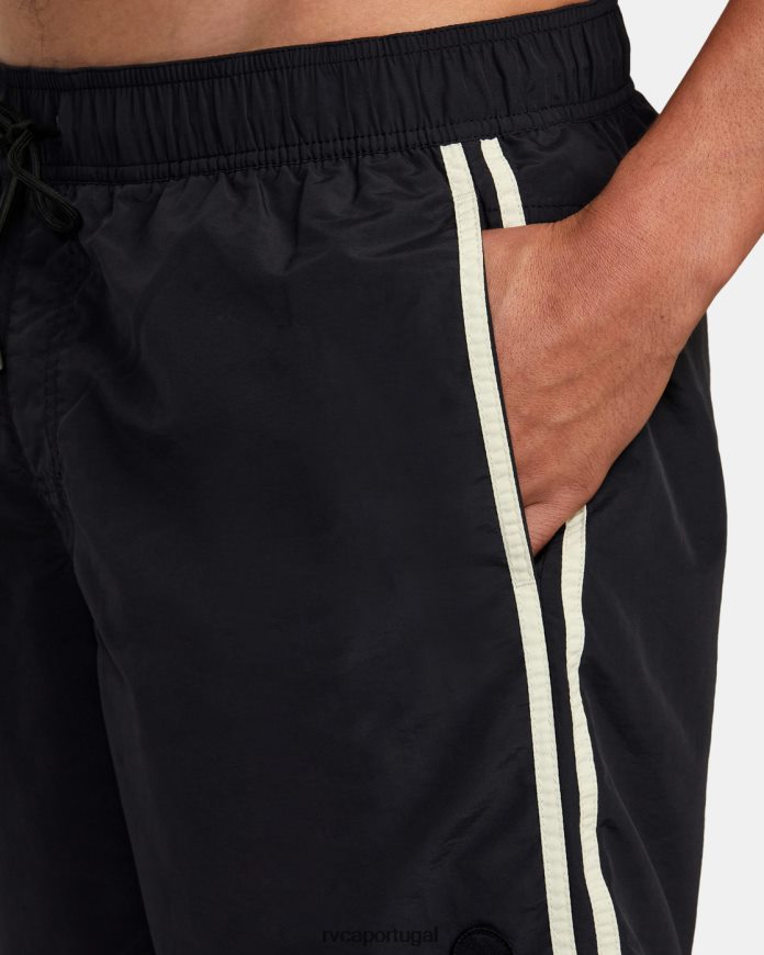 partes inferiores RVCA unissex shorts de cintura elástica breakout 16 preto N00F2H1047