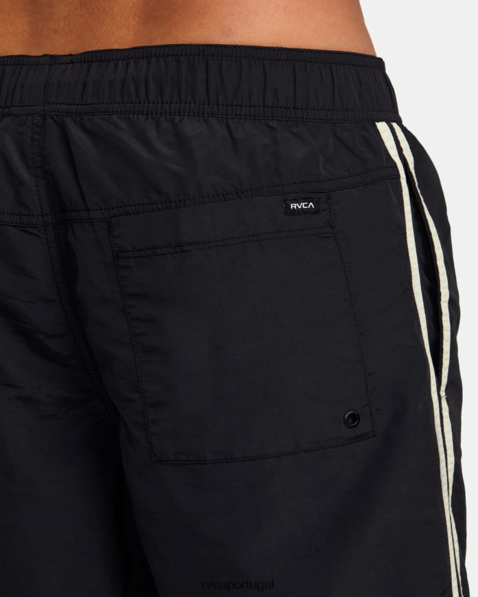 partes inferiores RVCA unissex shorts de cintura elástica breakout 16 preto N00F2H1047