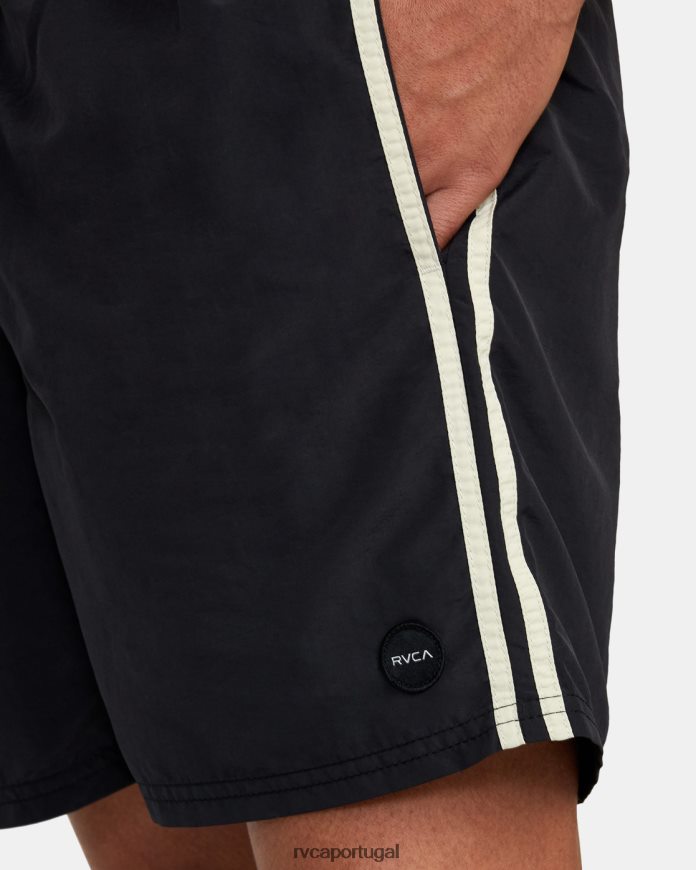 partes inferiores RVCA unissex shorts de cintura elástica breakout 16 preto N00F2H297