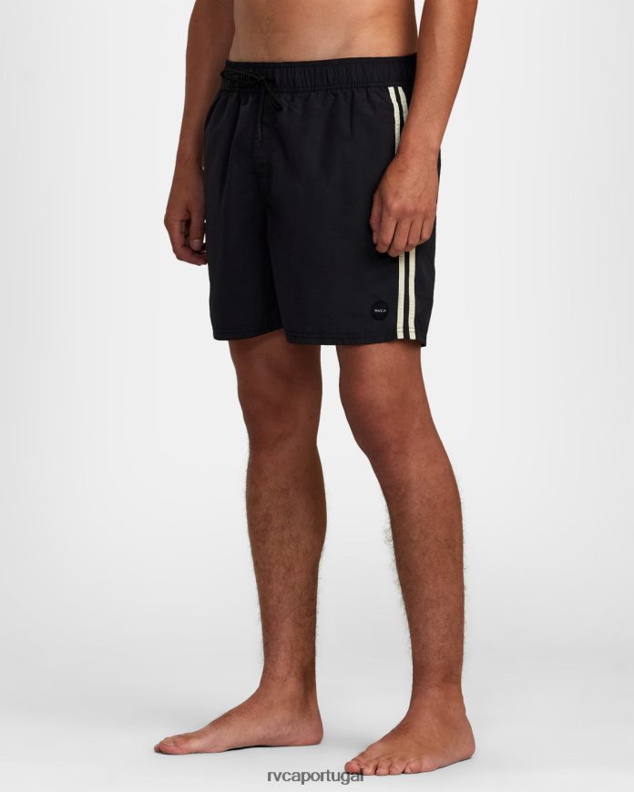 partes inferiores RVCA unissex shorts de cintura elástica breakout 16 preto N00F2H297