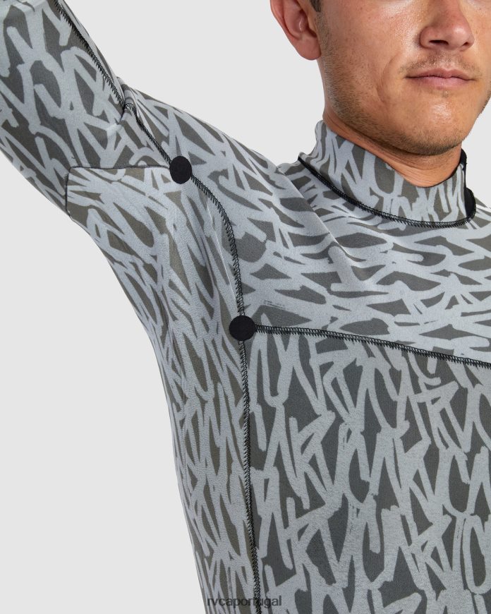 roupas RVCA unissex Jaqueta de roupa de neoprene benji anp com zíper frontal de 2 mm preto N00F2H629